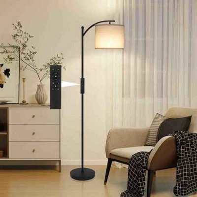  - Floor Lamp With Bulb And Remote Linen Shade For Bedroom