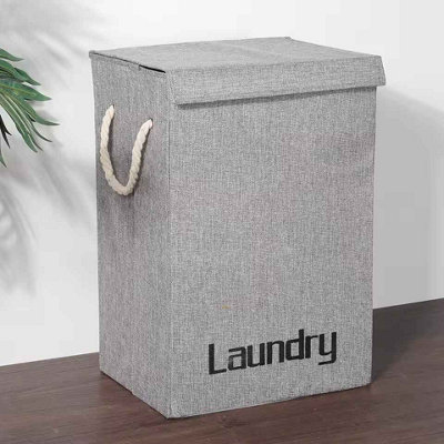  - Foldable Laundry Basket Clothes Storage Bin With Rope Handle