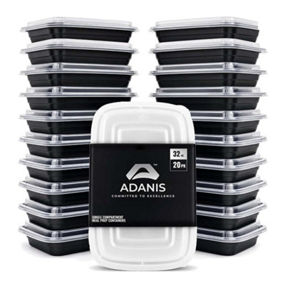 Adanis 10 Pack Meal Prep Containers Reusable 32Oz - 950Ml - Black / 20 - Image 3