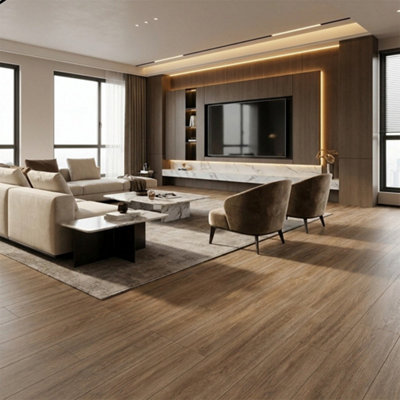 B&Q -  Alberta Select Oak 2065 8mm Click Laminate Flooring (1.99 M² Pack)