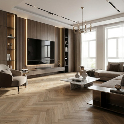 Accent Floors And Walls Naked Oak Herringbone 12mm Laminate Flooring Ac3 5 Pack from B&Q