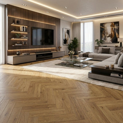 Accent Floors And Walls Royale Oak Herringbone 12mm Laminate Flooring Ac3 from B&Q