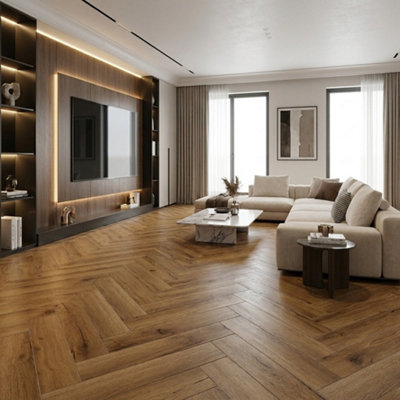 Accent Floors And Walls Traditional Oak Herringbone 12mm Laminate Flooring Ac3 10 Pack from B&Q