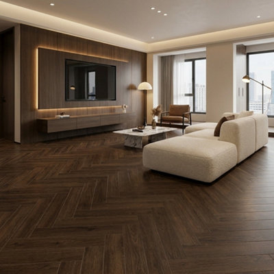 Accent Floors And Walls Walnut Herringbone 12mm Laminate Flooring Ac3 10 Pack from B&Q