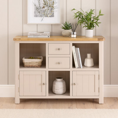 The Furniture Market Marbury Putty Grey Painted Low Open Display Shelf Unit Bookcase from B&Q
