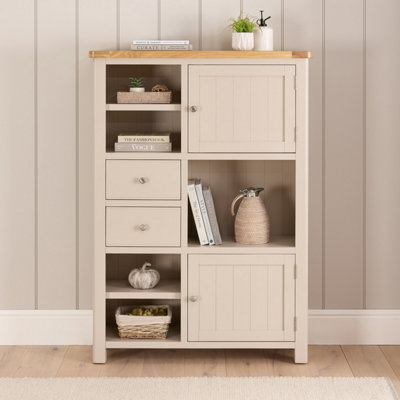 The Furniture Market Marbury Putty Grey Painted High Open Display Shelf Unit Bookcase from B&Q