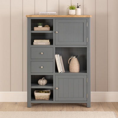 The Furniture Market Marbury Slate Grey Painted High Open Display Shelf Unit Bookcase from B&Q
