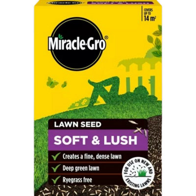  - Miracle-Gro Lawn Seed Soft & Lush 420G Ryegrass-Free Fine Grass Seed For Family Lawns