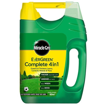 Miracle-Gro Evergreen Complete 4 In 1 Spreader 80M²Feeds LawnKills Weeds & Moss from B&Q