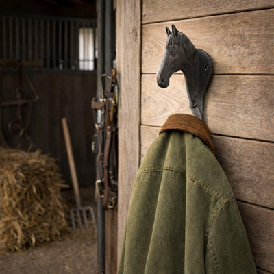 Ckb Ltd Cast Iron Horse Wall Hook Rustic Decorative Multi-Purpose Heavy Duty Metal Hanging Hooks CoatsBagsHats & Tools Storage from B&Q