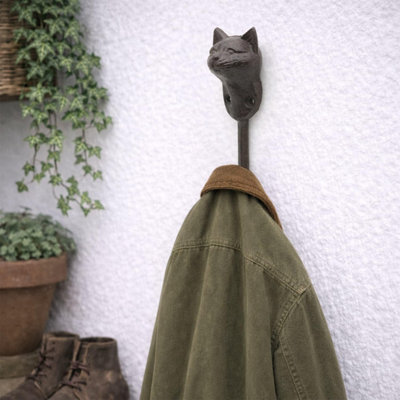 Ckb Ltd Cast Iron Cat Wall Hook Rustic Decorative Multi-Purpose Heavy Duty Metal Hanging Hooks CoatsBagsHats & Tools Storage from B&Q