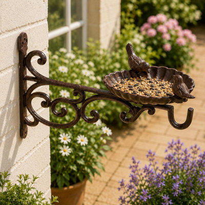 B&Q -  Large Hanging Basket Bracket Cast Iron Wall Mounted Hook