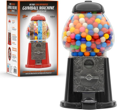 CKB Ltd Large Gumball Machine Retro Sweet Dispenser Storage Piggy Bank Money Box Coin Operated Saver H28Cm Size 28 X 15.3 X 16.5Cm (Black) from B&Q