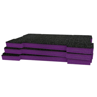 Shadow Foam Ridgid Pro System Toolbox Stack (Version 1) Foam Inserts (Purple 30mm) from B&Q