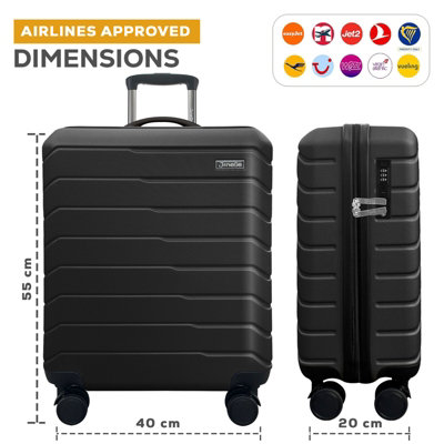 Pamposh Cabin Suitcase Carry On Hand Luggage Abs Hard Shell Ryanair Underseat Compatible 20 Inch Travel Bag Lightweight 4 Spinner Wheels