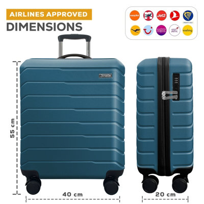 Pamposh Cabin Suitcase Carry On Hand Luggage Abs Hard Shell Ryanair Underseat Compatible 20 Inch Travel Bag Lightweight 4 Spinner Wheels