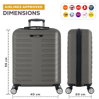 Pamposh Cabin Suitcase Carry On Hand Luggage Abs Hard Shell Ryanair Underseat Compatible 20 Inch Travel Bag Lightweight 4 Spinner Wheels