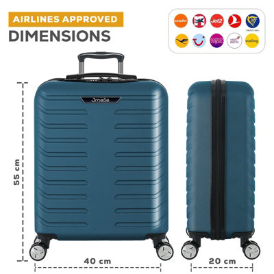 Pamposh Cabin Suitcase Carry On Hand Luggage Abs Hard Shell Ryanair Underseat Compatible 20 Inch Travel Bag Lightweight 4 Spinner Wheels