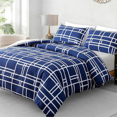 Pamposh 3 Pcs Single Duvet Cover Set With Matching White Single Fitted Sheet Extra Deep Pocket Ultrasoft Premium Microfibre from B&Q