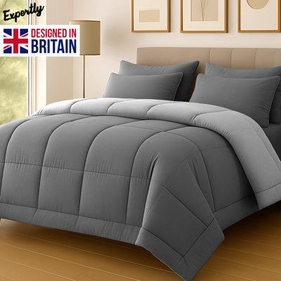Pamposh Double Duvet 10.5 2Tone Hypoallergenic Coverless Duvet King Size Thick Cosy Quilt For All Season Anti Bacterial from B&Q