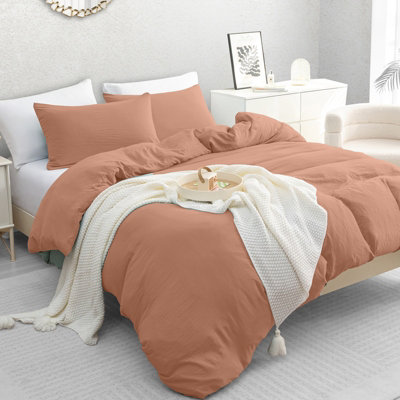 B&Q -  King Size Duvet Cover Set Pre-Washed Microfibre Bedding Set Lightweight Premium Quilt Cover Set With Zipper Closure