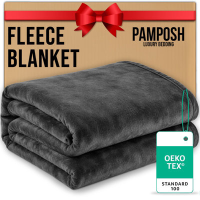 Pamposh Flannel Fleece King Size Throw Blankets Microfiber Solid Blankets For Bed And Couch Ultrasoft Plush Fleece Blanket from B&Q