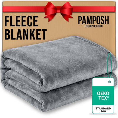 Pamposh Flannel Fleece King Size Throw Blankets Microfiber Solid Blankets For Bed And Couch Ultrasoft Plush Fleece Blanket from B&Q