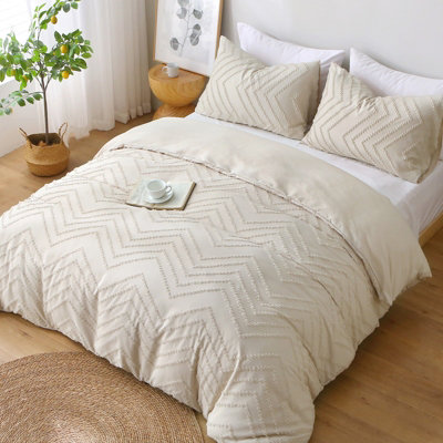 Pamposh Tufted King Size Duvet Cover Sets Double Brushed Microfibre With Zipper Closure Ultrasoft Breathable Kingsize Duvet Cover B&Q