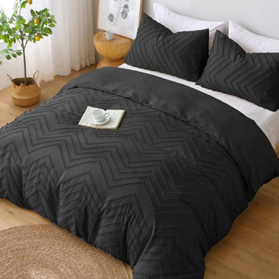 Pamposh Tufted King Size Duvet Cover Sets Double Brushed Microfibre With Zipper Closure Ultrasoft Breathable Kingsize Duvet Cover B&Q