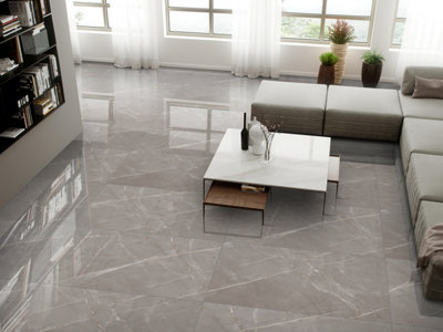 68 X Atlantide Grey Marble Effect Matt Porcelain Indoor Wall & Floor TilesTotal Coverage 48.96M2 (1200mm X 600mm Per Tile) from B&Q