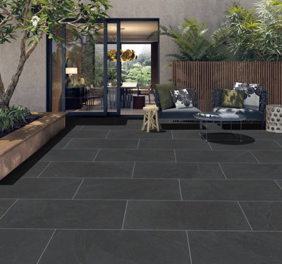 20 X Axis Ner Stone EffectMatt Anti-Slip Porcelain Outdoor Paver TilesTotal Coverage 10.8M2 (900mm X 600mm Per Tile) from B&Q