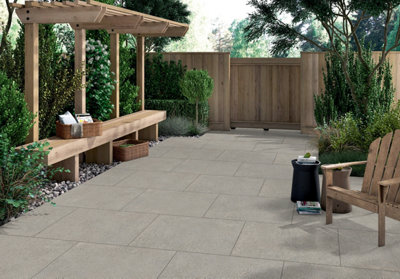 3 X Corten Dove Cement EffectMatt Anti-Slip Porcelain Outdoor Paver TilesTotal Coverage 1.62M2 (900mm X 600mm Per Tile) from B&Q