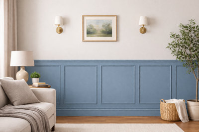 B&Q -  Wooden 3D Wall Panelling Kit Long Moulding Kit Dado Rail Panel Shaker Style