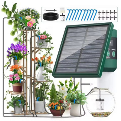 Solar Irrigation System For Garden Balcony Automatic Drip Irrigation System Diy Garden Watering System Drip Hose Irrigation from B&Q