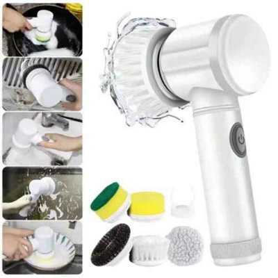 Electric Spin Scrubber With 5 Replaceable Brush Head, Three-Speed Adjustable Handheld Rechargeable Shower Scrubber