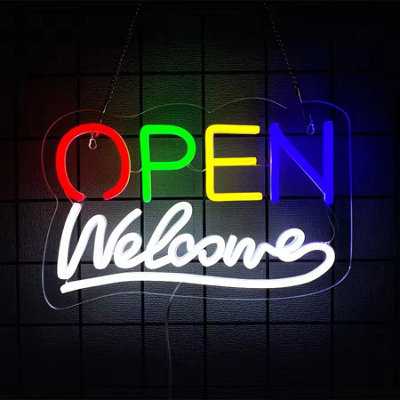  - Open Welcome Neon Sign For Wall Decor,led Neon Light For Business