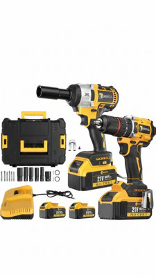 420Nm Brushless Impact Wrench & Drill Driver Set With Led Light And 2 Batteries from B&Q