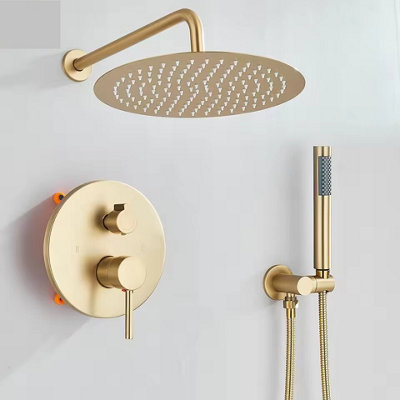 8 Inch Rainfall Shower System Concealed Hot Cold Water Mixer Tap Bathroom Round Shower Faucet