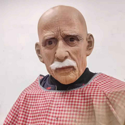 Realistic Old Man Full-Head Latex Mask With Beard  Halloween Cosplay & Party Prop from B&Q