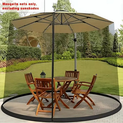B&Q Patio Umbrella Mosquito Net With Zipper Door And Adjustable Drawstring