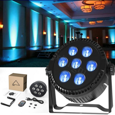 B&Q Rgbw 7 Led Stage Light Dmx Par Can Uplighter Party Lighting Effect For Dj Events