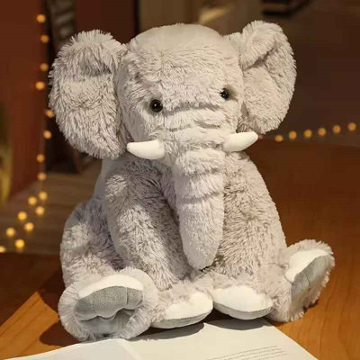 Gray Plush Elephant Cuddly Stuffed Animal 45Cm from B&Q