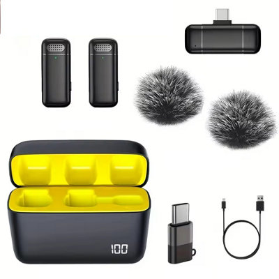 Portable Wireless  Microphone With Charging Case