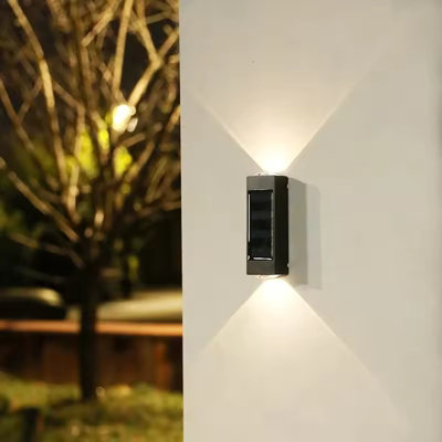 4Pcs Solar Wall Lights Fence Lights Up And Down Fence Led Outdoor Waterproof Lamps from B&Q