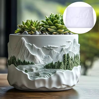  - Mountain Stream Resin Silicone Mold For Flowerpots And Crafts