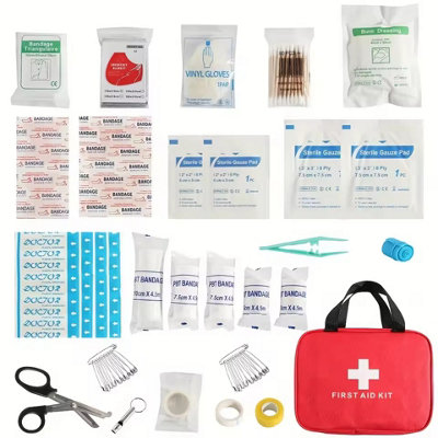 B&Q Portable Emergency First Aid Kit Medical Bag For Home, Travel And Outdoor Survival