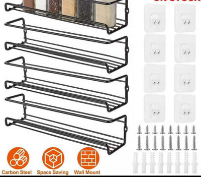 4 Piece Spice Jar RackWall And Cupboard Door Organiser For Kitchen Herbs And Spices from B&Q