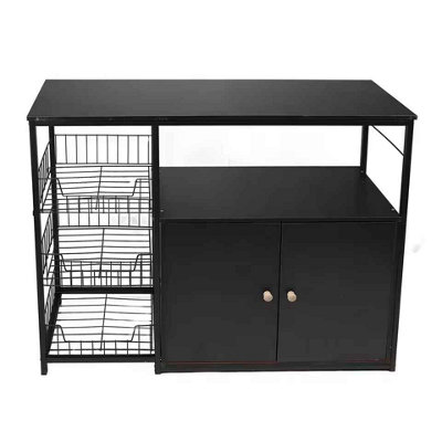  - Multifunctional Floor Standing Sideboard Storage Cabinet 100X30X80Cm For Kitchen And Dining Room