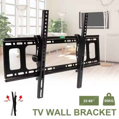 Universal Tv Wall Mount Bracket 32 To 65 Inch Fixed Tilt Holder 50Kg Capacity from B&Q
