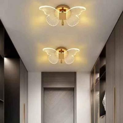 Butterfly Led Wall Light 25X19Cm Modern Acrylic Metal Tricolour Bedside Wall Light from B&Q